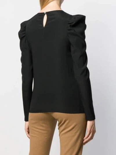 Shop P.a.r.o.s.h Senver Long Sleeve Blouse In Black