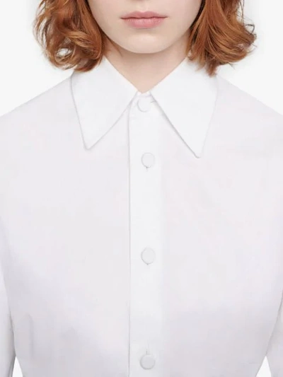 Shop Gucci Logo Tag Poplin Shirt In White
