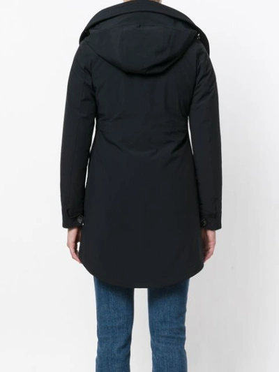 Shop Woolrich Wide Collar Padded Coat In Black
