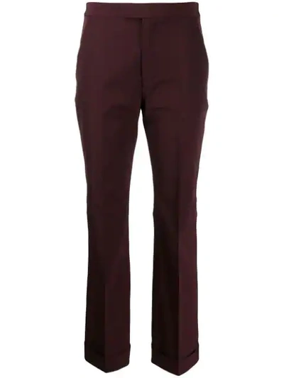 Shop Maison Margiela Cropped Tailored Trousers In 227 Burgundy
