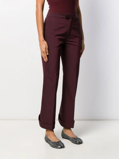 Shop Maison Margiela Cropped Tailored Trousers In 227 Burgundy