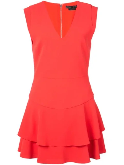 Shop Alice And Olivia Layered Mini Dress In Red