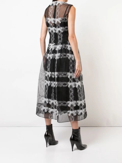 Shop Simone Rocha Bow Chain Pattern Sheer Dress In Black