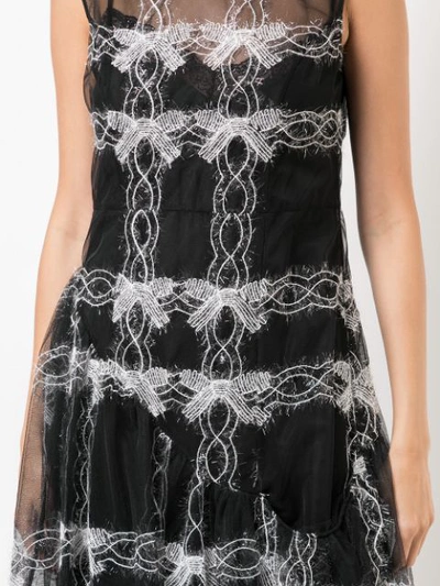 Shop Simone Rocha Bow Chain Pattern Sheer Dress In Black
