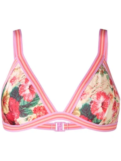 Shop Zimmermann Floral Bikini Top - Pink
