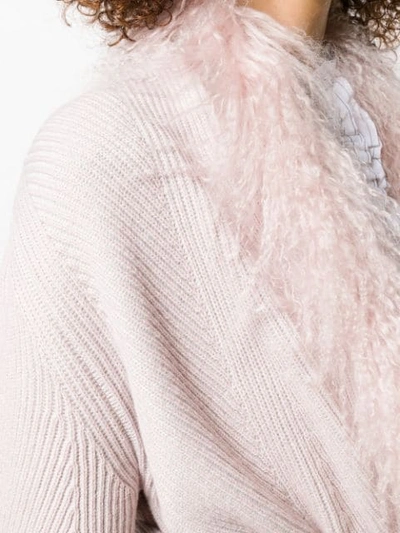 Shop D-exterior Knitted Cardigan Coat In Pink