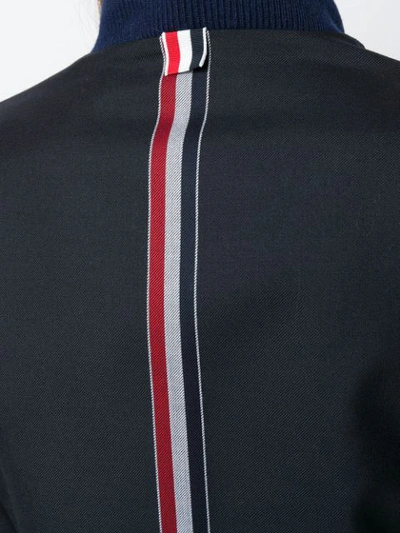 Shop Thom Browne Engineered Stripe Wool Varsity Jacket - Blue
