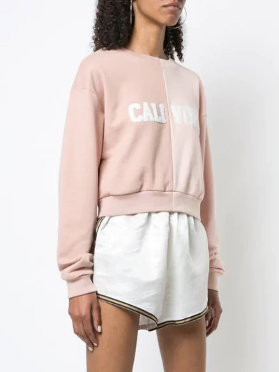 Shop Cynthia Rowley Cali York Split Sweatshirt In Pink
