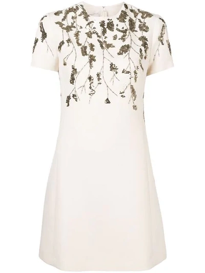 VALENTINO SEQUIN EMBROIDERY DRESS - 中性色