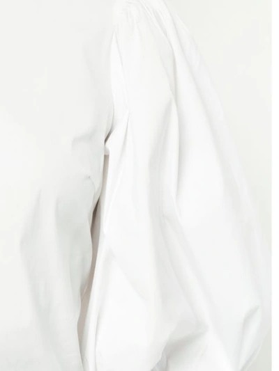 Shop Caroline Constas Puffed Sleeve Shirt In White