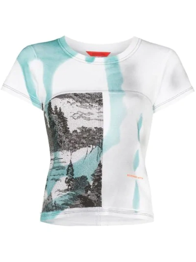 Shop Eckhaus Latta Graphic Print T-shirt In White ,blue