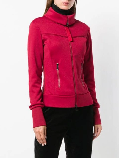 Shop Moncler High Neck Fitted Jacket In Red