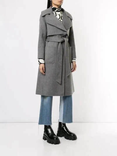 Shop Onefifteen Belted Trench Coat In Grey