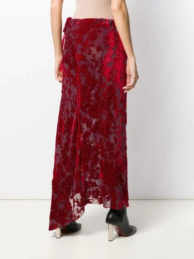 Shop Ann Demeulemeester Floral Devore Skirt In Red
