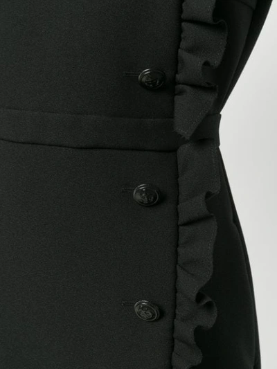 Shop Msgm Sleeveless Ruffle Dress - Black