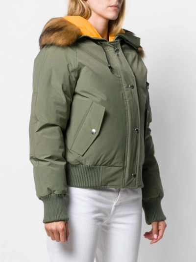 Shop Kenzo Padded Bomber Jacket In Green