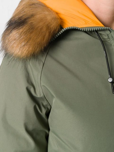 Shop Kenzo Padded Bomber Jacket In Green
