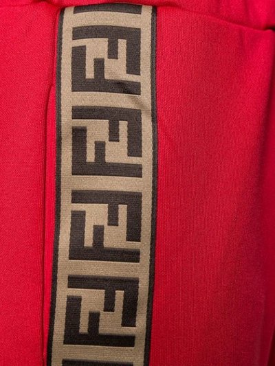 Shop Fendi Side Logo Track Pants In Red