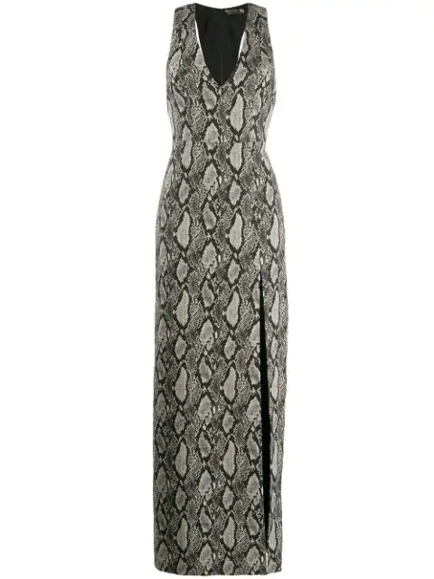 black snake print dress