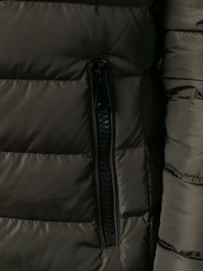 Shop Moncler Zipped Padded Coat - Brown