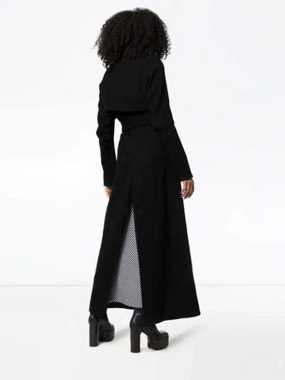 ANN DEMEULEMEESTER DOUBLE-BREASTED BELTED TRENCH COAT - 黑色