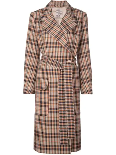 Shop Baum Und Pferdgarten Diedra Mandarin Check Coat In Brown