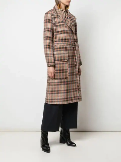 Shop Baum Und Pferdgarten Diedra Mandarin Check Coat In Brown