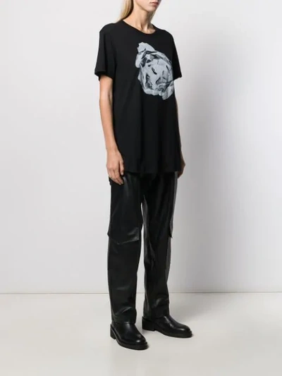 Shop Ann Demeulemeester Contrast Print T-shirt In Black