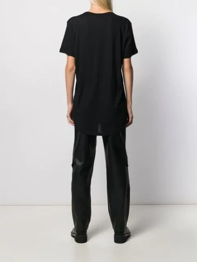Shop Ann Demeulemeester Contrast Print T-shirt In Black