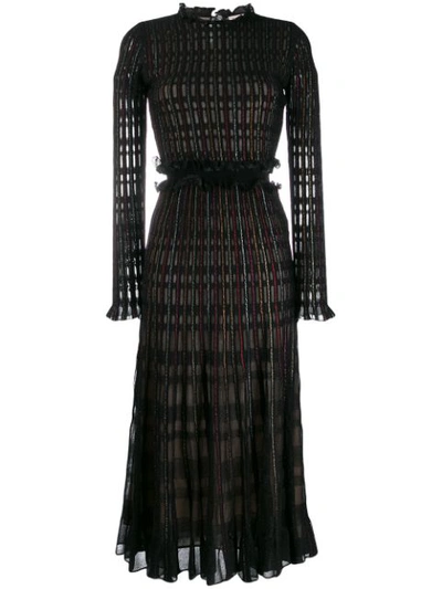 Shop Alexander Mcqueen Metallic Striped Long Dress In 1012