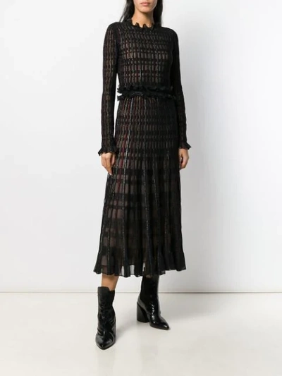 Shop Alexander Mcqueen Metallic Striped Long Dress In 1012