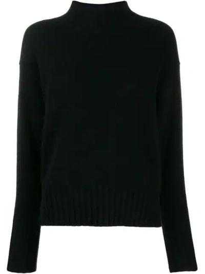 Shop Allude Turtleneck Fine Knit Sweater In Black