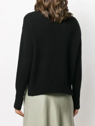 Shop Allude Turtleneck Fine Knit Sweater In Black