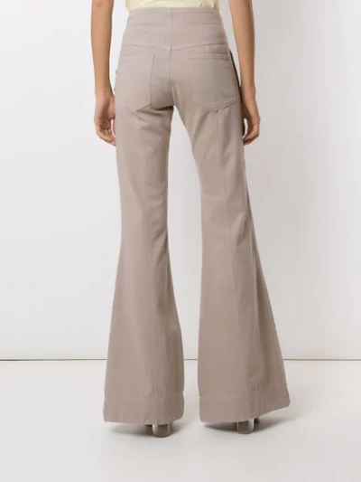 Shop Andrea Bogosian Pocket Flared Trousers In Neutrals