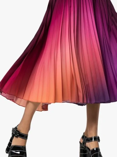 Shop Mary Katrantzou Gradient Pleated Midi Skirt In  014 Ppc Poly Cdc