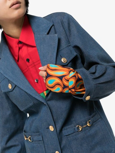 Shop Gucci Horsebit-detail Denim Jacket In Blue