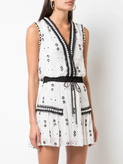 Shop Alexis Isma Bead-embellished Dress In White ,black