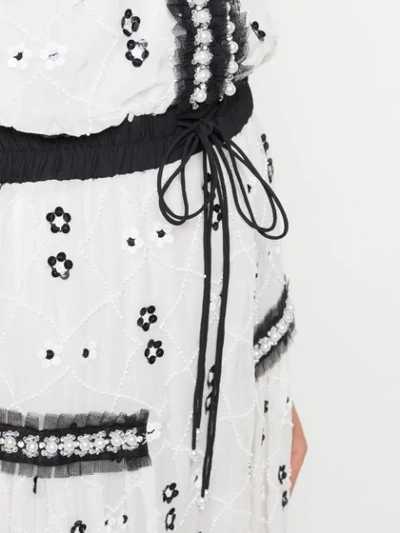 Shop Alexis Isma Bead-embellished Dress In White ,black
