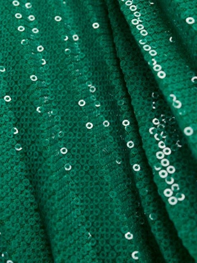 Shop Msgm Sequinned Plisse Full Skirt In Green