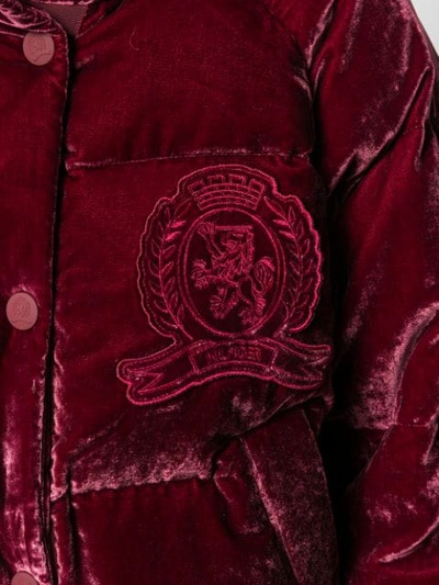 Tommy Hilfiger Velvet Puffer Jacket In Red | ModeSens