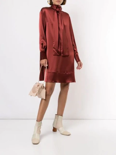 Shop Co Tie Knot Dress In Bordeaux