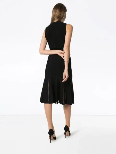 Shop Alexander Mcqueen Knitted Midi Dress In Black