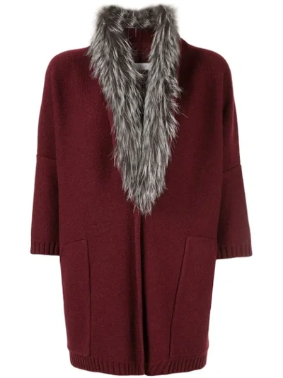 Shop Fabiana Filippi Fur Trim Cardi-coat In Vr4