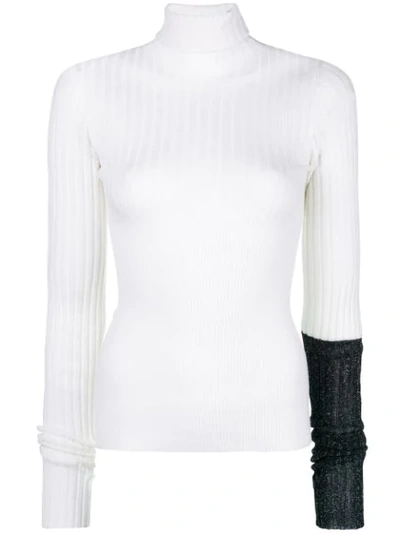 Shop Circus Hotel Contrast Sleeve Detail Jumper In White