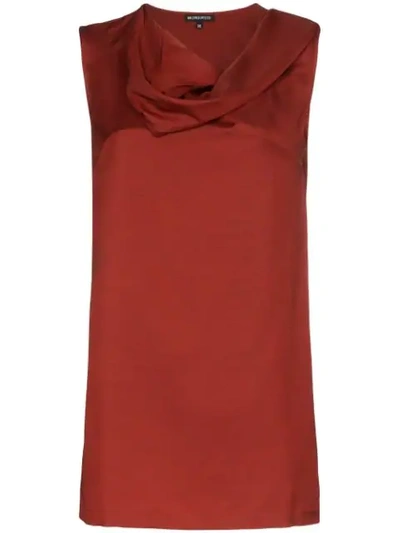 Shop Ann Demeulemeester Cowl-neck Sleeveless Blouse In Orange