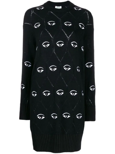 Shop Kenzo Eye Logo Jumper Dress In Black