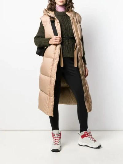 Moncler Comoe Long Vest W Hood In Neutrals ModeSens