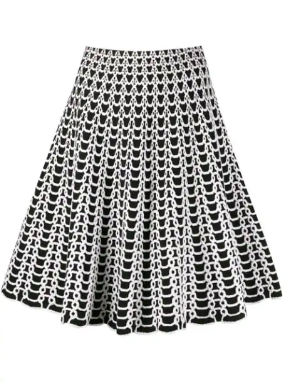 Shop Antonino Valenti Woven Skirt In Black/white