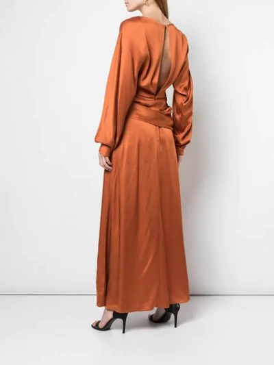 Shop Oscar De La Renta Open Back Dress In Orange