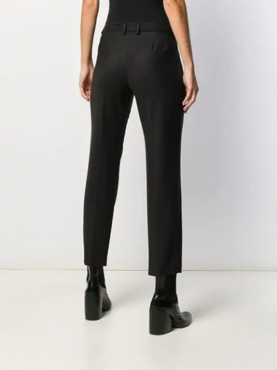Shop Versace Straight Plain Trousers In Black